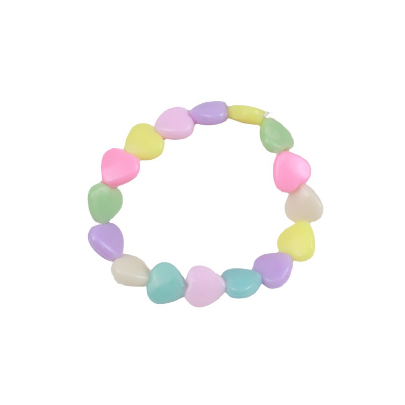 Children's Bracelet Colorful Acrylic Beads Girls Cute Plastic Pearl Beads Colorful Beads Bracelet Flower Bracelet