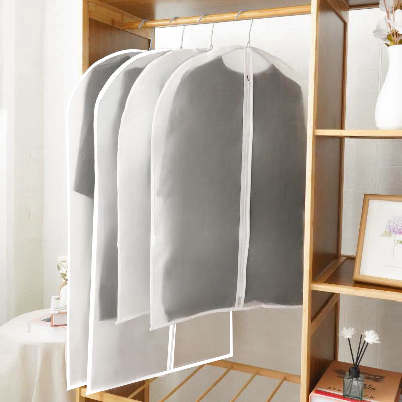 Korean-style suit dust cover dry cleaning store storage bag zipper storage dust bag transparent wardrobe clothes dust cover