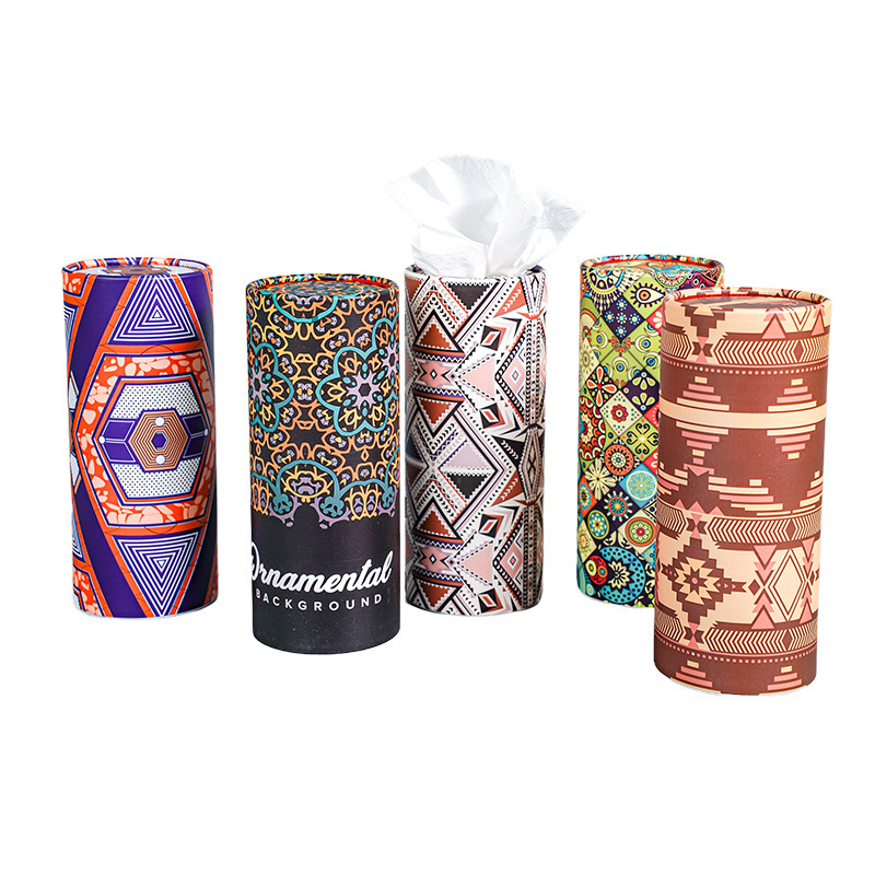 Cross-Border Cylindrical Car Tissue Box Customizable with Printable Logo Car Tissue Wholesale Source Manufacturer