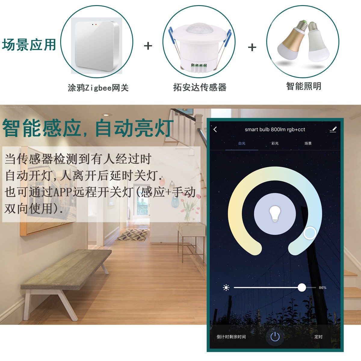 Tuya Smart Zigbee Human Motion Sensor Ceiling 220V Strong Current App Scenario Linkage Infrared Sensor