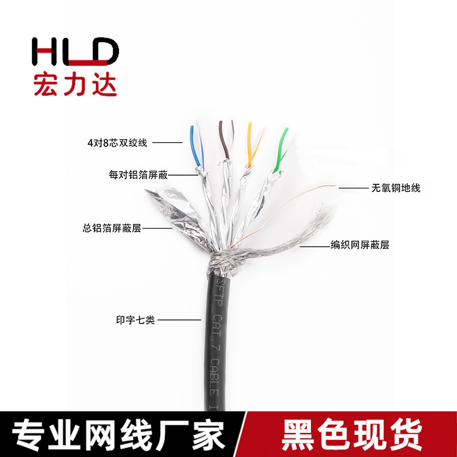 CAT7 seven kinds of finished Network cable 0.5123510 meters oxygen-free copper 10 trillion high-speed SFTP jumper factory outlet