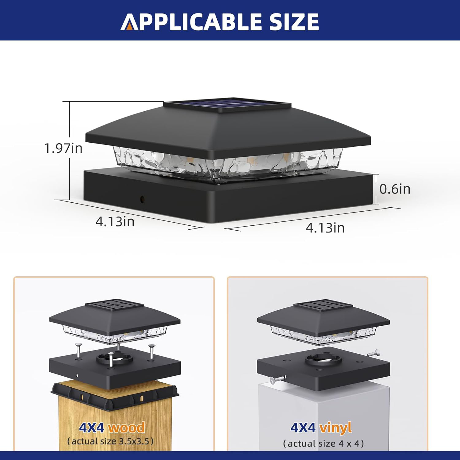 Amazon's New Outdoor Waterproof Solar Column Headlight Fence Courtyard Wall Garden Cap LED Column Light