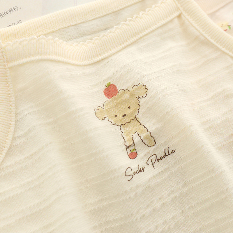 Japanese Summer Thin Girls' Vest Sling Pure Cotton Class A Slub Cotton Breathable Baby Sling Sleeveless Base Shirt