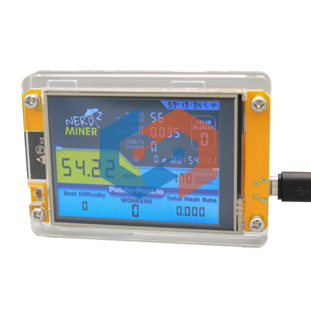 Nerdminer V2 2.8inch Display Music Machine Low Power Consumption Unlimited Solo Mode 55Kh Calculation