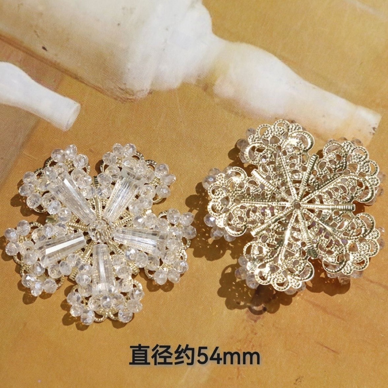 Ручная вышивка бисерные кристальные снежинки цветы DIY ручное плетение бисерная заколка для волос аксессуары для волос свадебные аксессуары