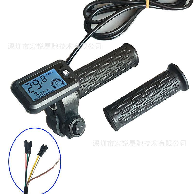 Electric Vehicle Throttle Handlebar Lcd Screen Display Instrument Mileage Universal Voltage Accessories Bicycle Computer