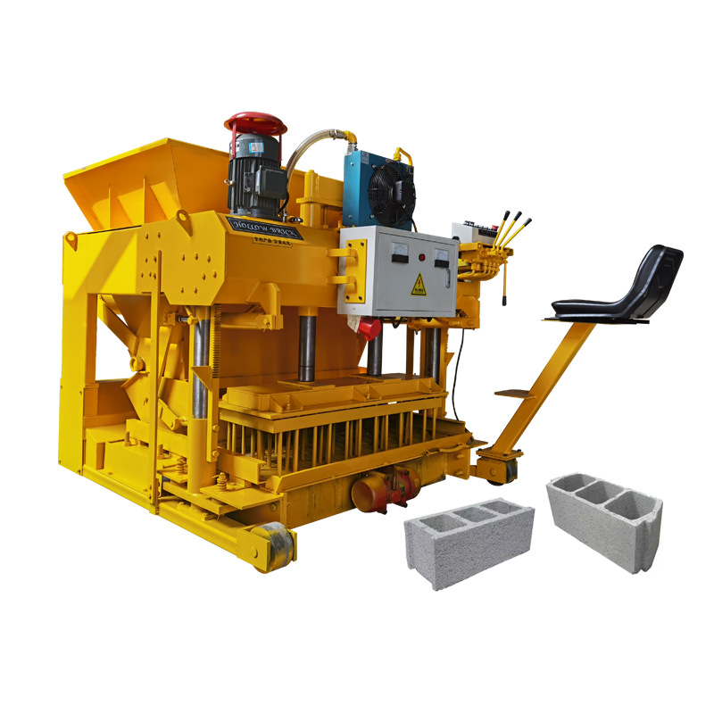 Brick making machine large and small mobile walking hydraulic cement brick pressing machine unburned brick making machine hollow block forming machine