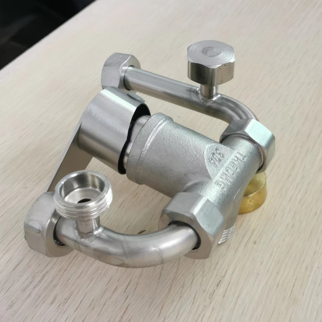 Water Heater 304 All Steel Mixing Valve Surface Mounted Shower Accessories Hot and Cold Switch U-shaped Mixing Valve Faucet