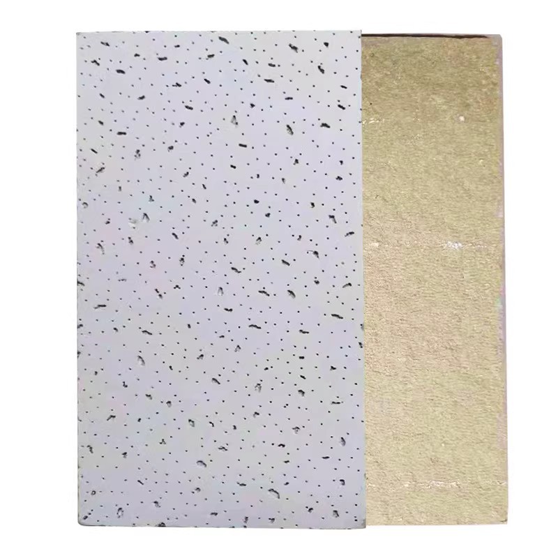 Mineral Wool Ceiling Panel for Office, Factory, Shopping Mall, and Store, Taishan Fireproof 600*600 Moisture-Proof Interlocking Panel, Fireproof and Sound-Absorbing