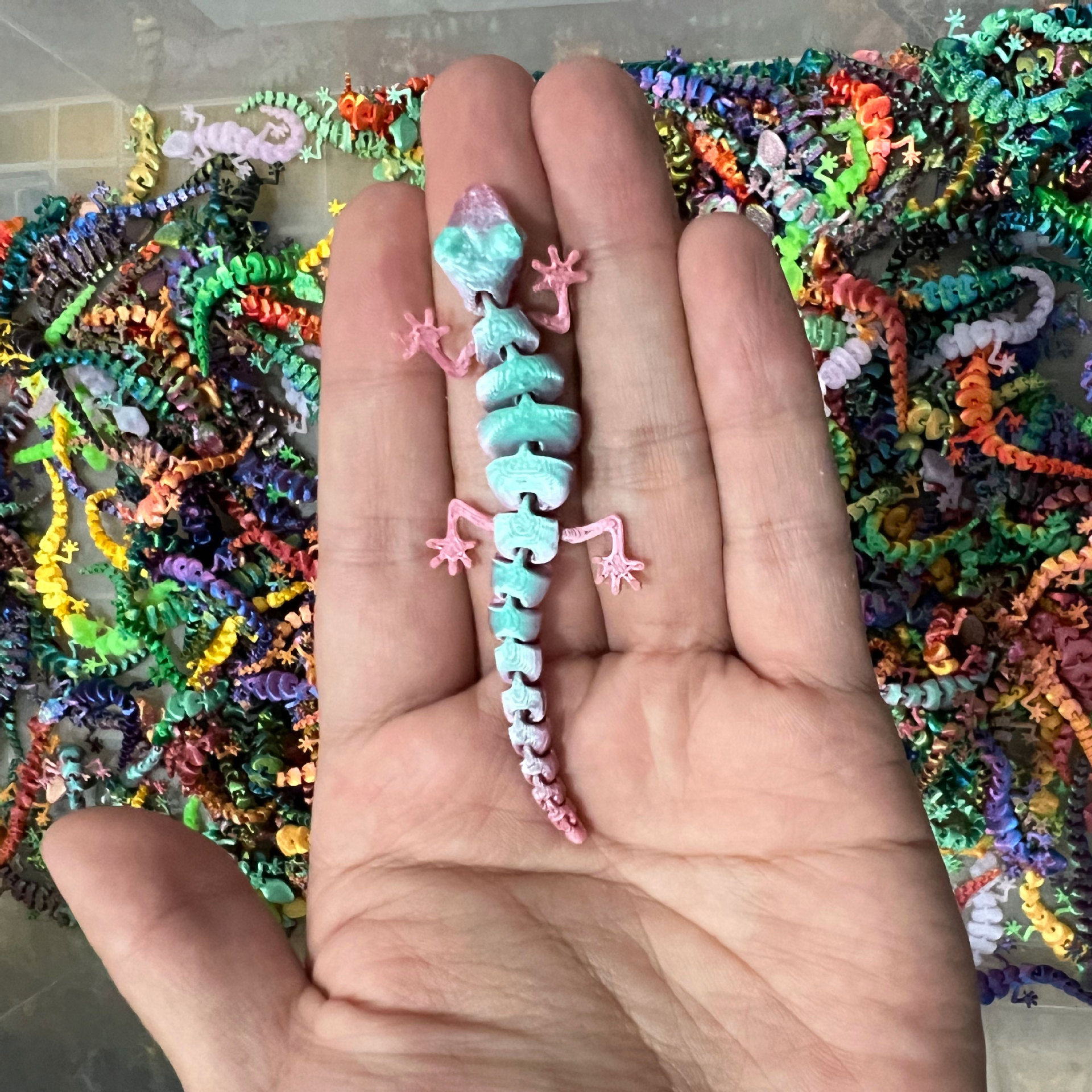 Cross-Border Popular 3D Printed Holiday Decoration Gecko Ornaments Mini Lizard Cross-Border Ornaments Crafts Gift Models