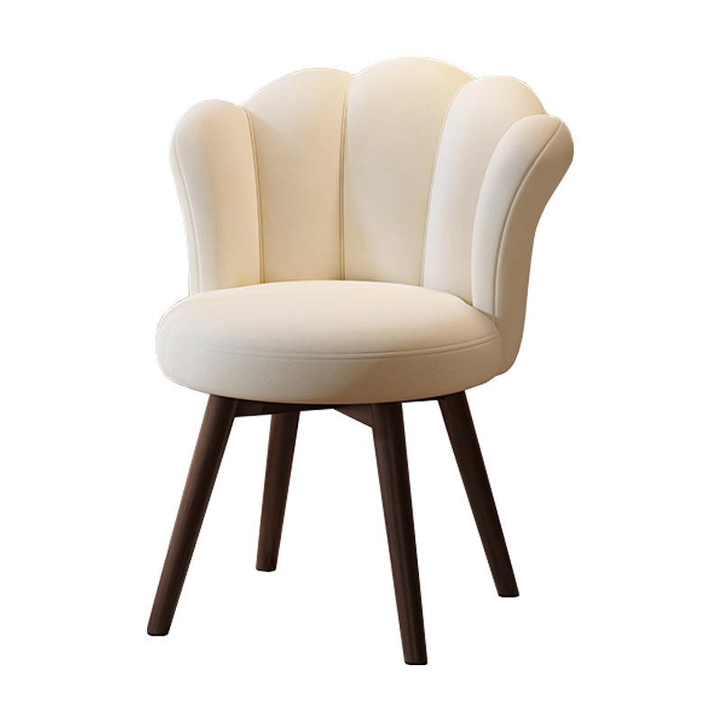 Makeup Chair Girl's Bedroom Master Bedroom Internet-famous Dressing Table Stool Petal Chair Simple Solid Wood Leg Swivel Backrest Dressing Chair