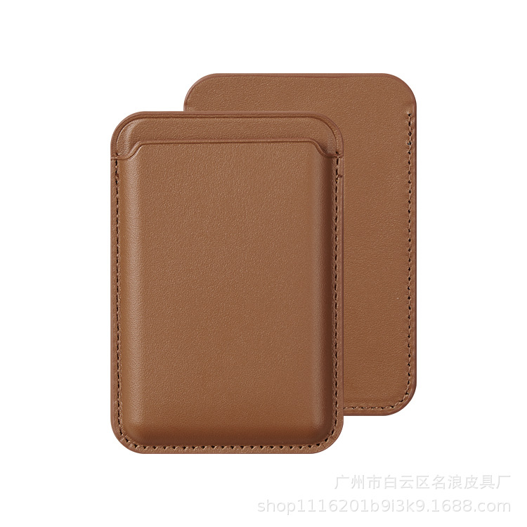 Suitable for Apple Magnetic Card Holder iPhone 14 Pu Leather Magsafe Mobile Phone Back Sticker Card Holder