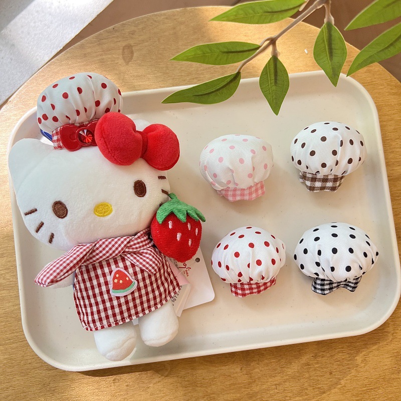 [Baby Accessories] Hellokitty Internet Celebrity Doll DIY Baby Clothes Accessories Polka Dot Chef Hat Fashion Baby Decoration