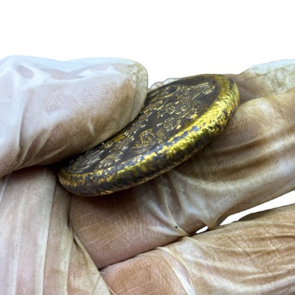 Thickened Double Dragon Guangxu Emperor Portrait Antique Imitation Gold Coin Copper Plate with a Diameter of Approximately 40mm