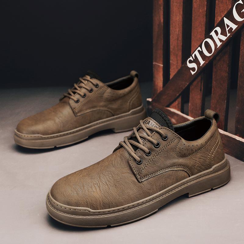 Новые повседневные обувь весна-осень, новые ретро мужские кожаные туфли