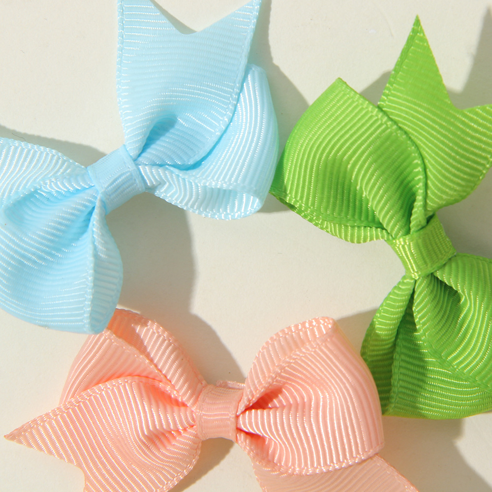 Cross-border Hot Selling Mini Kids Bow Hairpin Baby Baby Hairpin Solid Color Girl Simple Side Clip