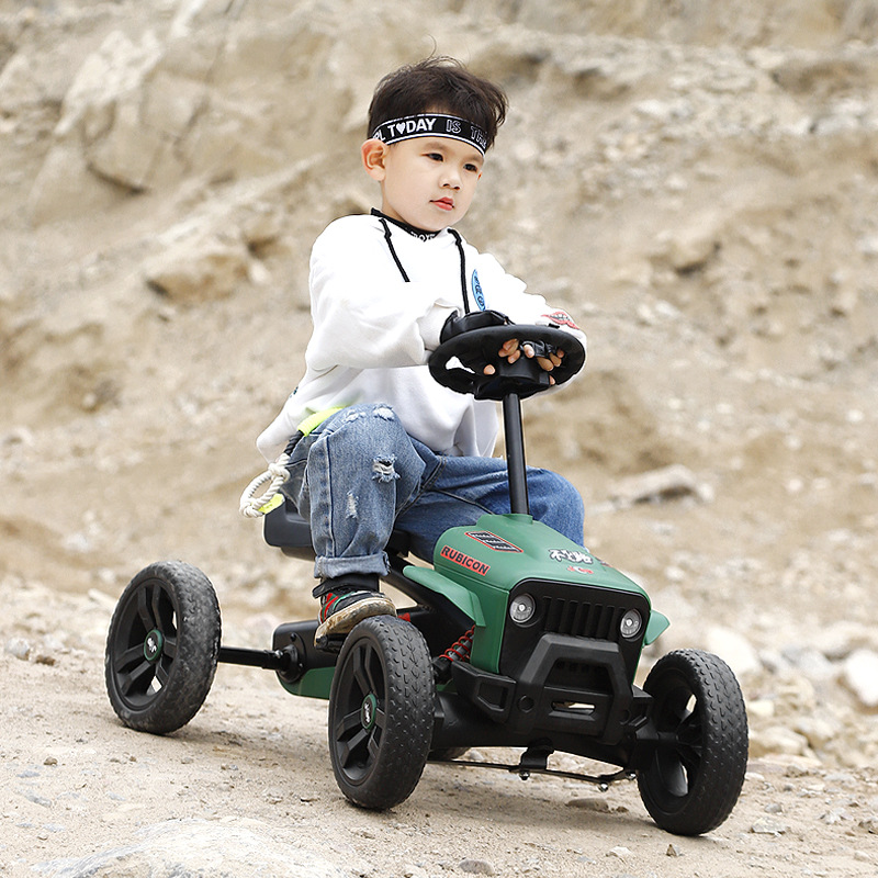 Children's Off-Road Kart Four-Wheel Bicycle for Boys and Girls, Baby Kidsren Can Sit on Fitness Toy Pedal Bicycle