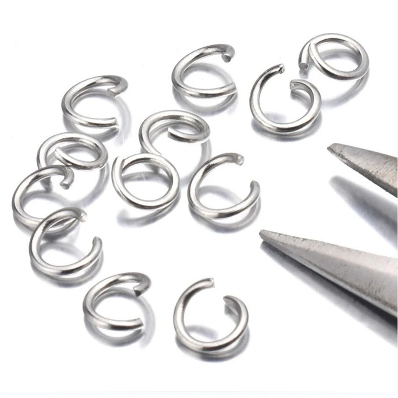 diy jewelry material open ring single ring flat iron ring chain connection ring earrings necklace accessories wholesale in stock