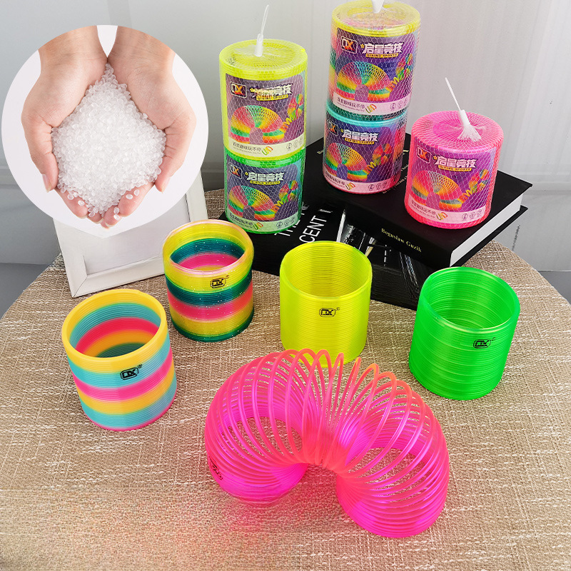 Night supermarket cross-border rainbow circle stalls around the school hot selling small toy spring ring large wholesale competitive circle