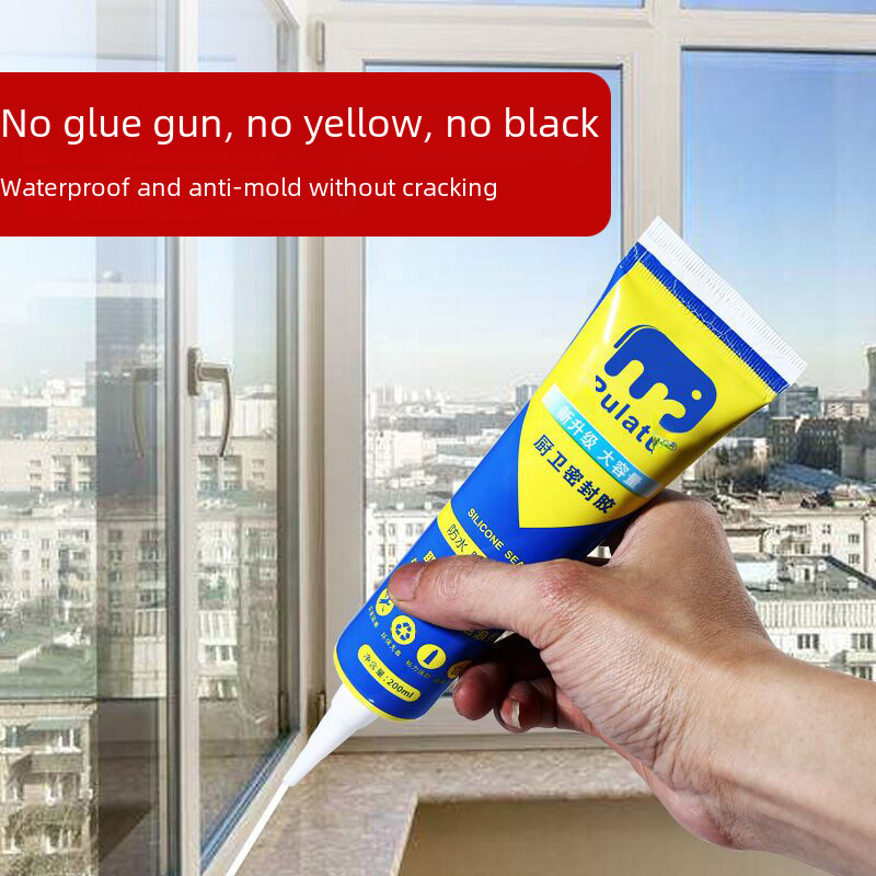 Sealant waterproof mildew-proof kitchen and bathroom installation glue structure white ceramic tile seam filling white glue toilet glue glass glue