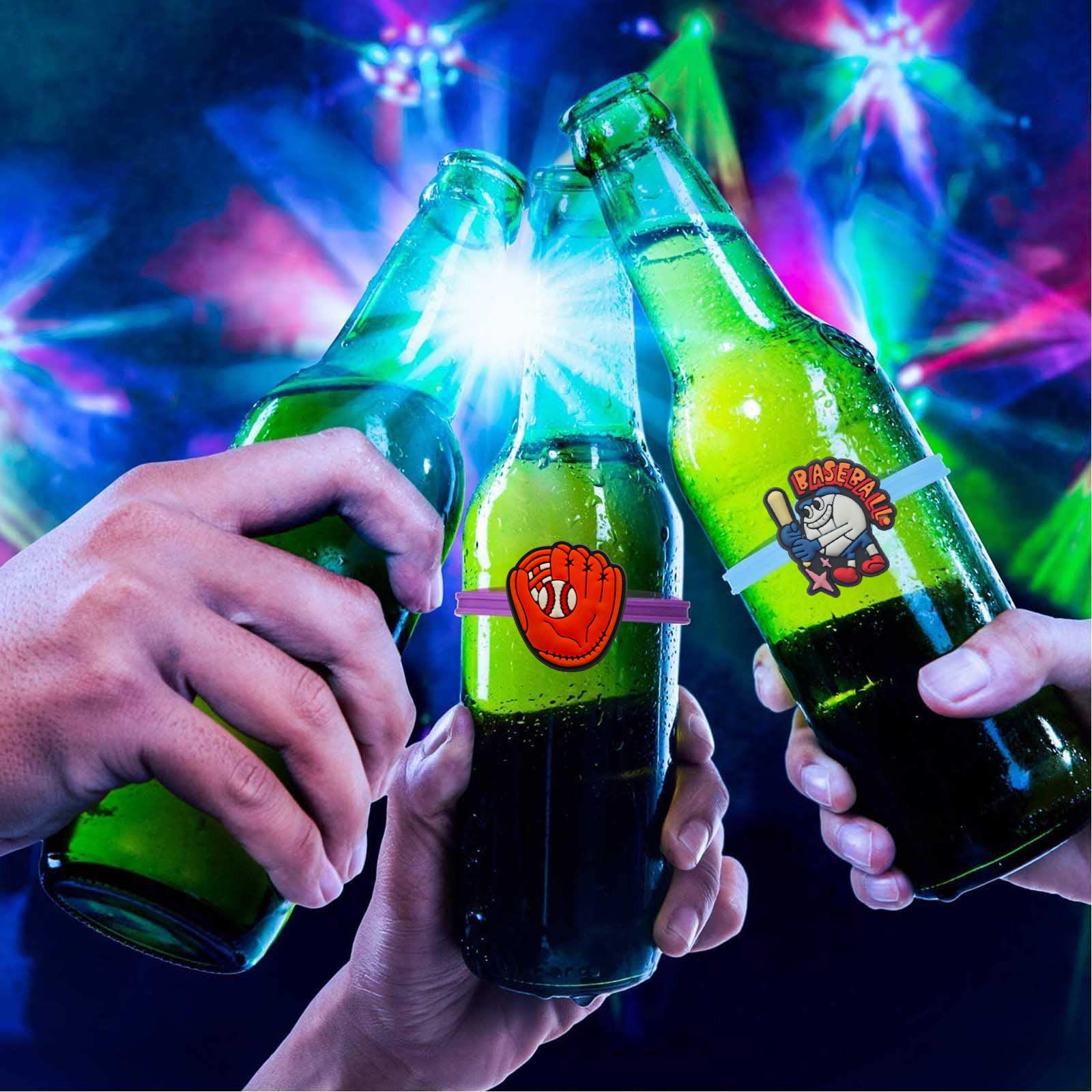 baseball baseball Creative Silicone Wine Glass Identifier sheinKTV Bar Beer Cocktail Glass Identifier