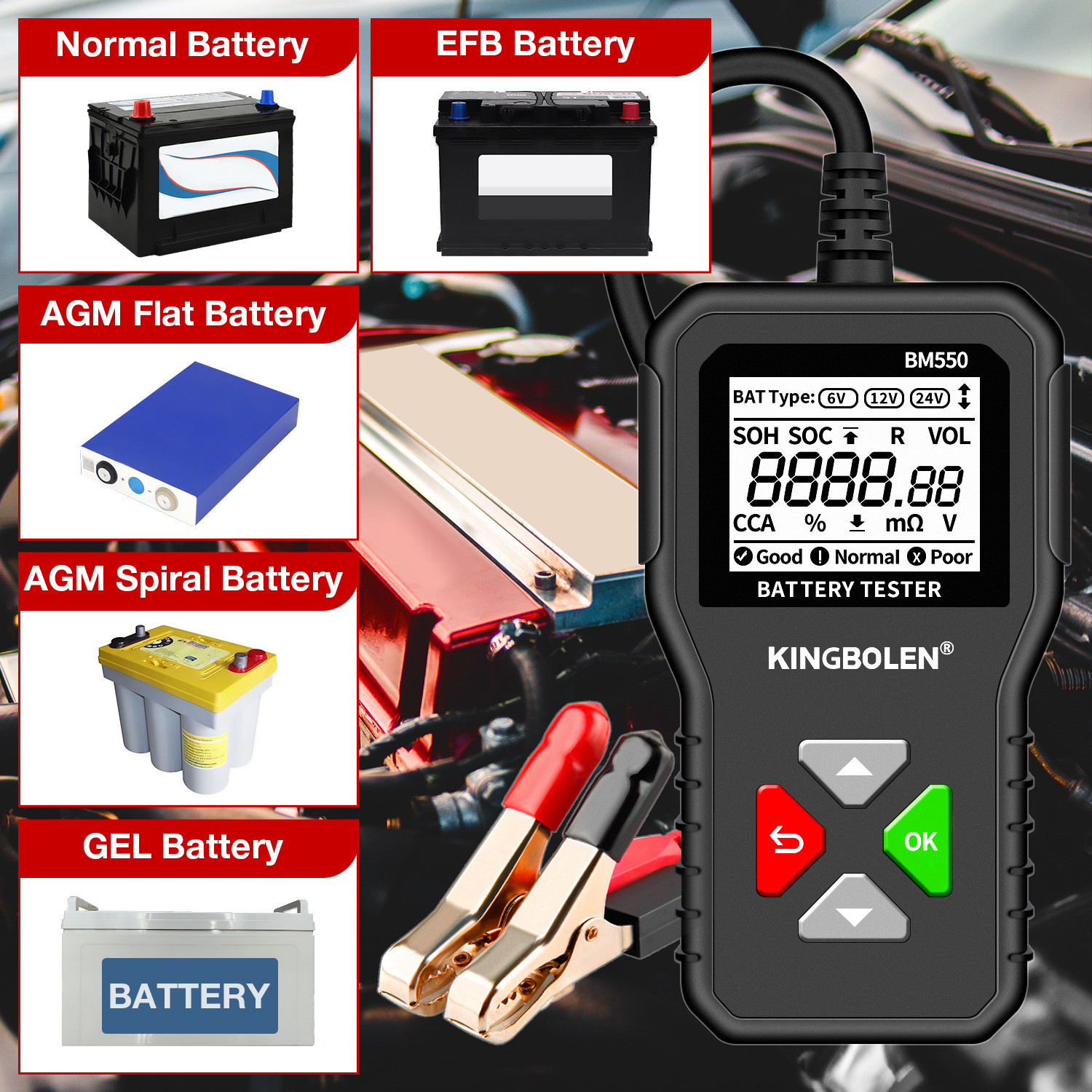 Car Battery Tester Cross-Border New Internal Resistance Tester Lithium Battery Discharge Tester Electric Vehicle Motorcycle