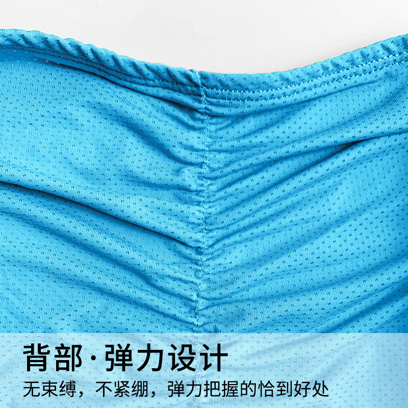 Cross-border ice silk solid color European code men's briefs ice silk small mesh factory direct in stock wholesale fashion sexy