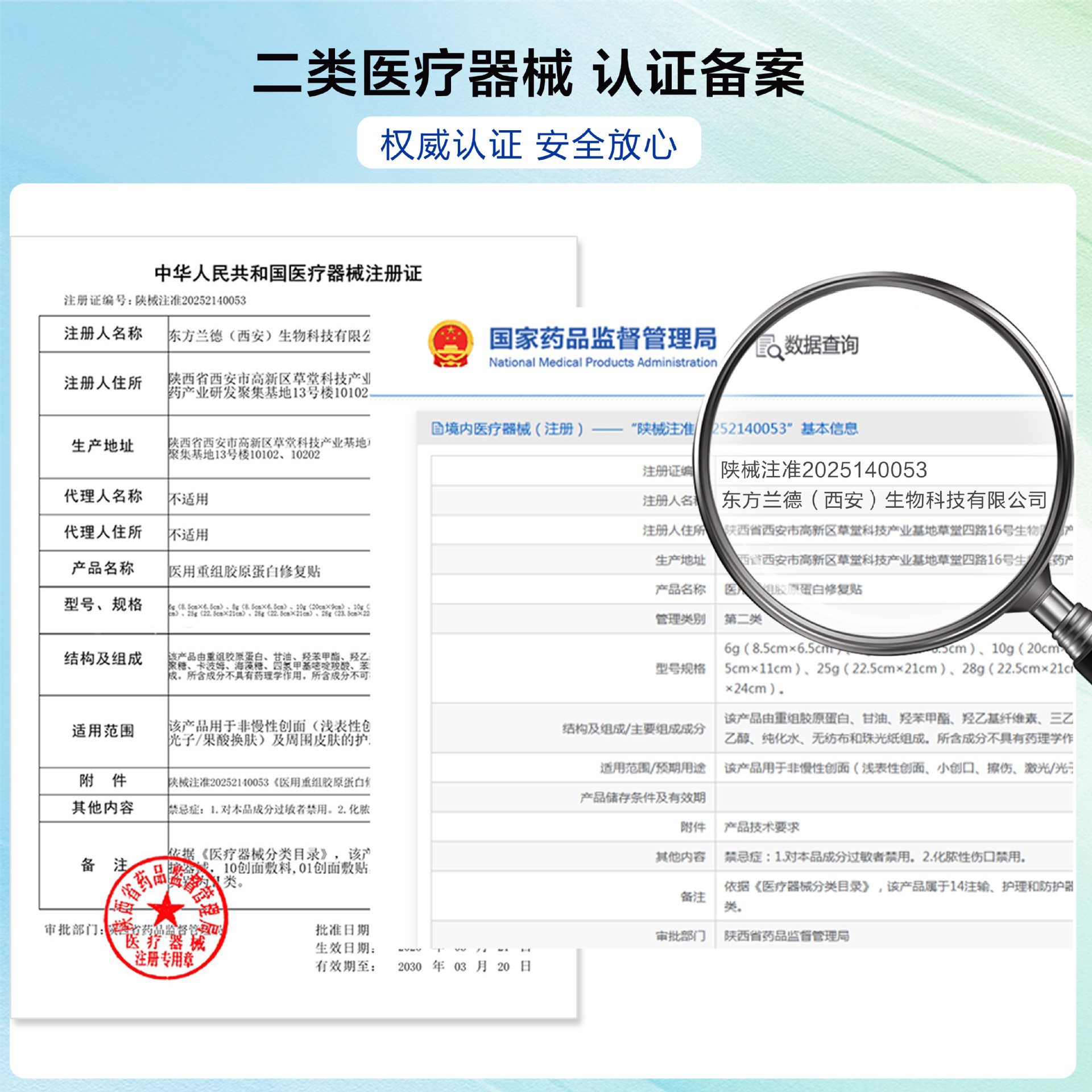 Medical Recombinant Collagen Repair Patch Contains Ectoin Tetrahydroxymethylpyrrolic Acid, Medical Beauty Clinic Line Oem