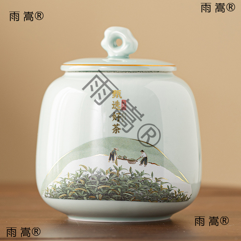 Керамические чайные банки Пустые банки Большой объем Хранение чая Домашний зеленый чай черный чай Пуэр Лунцзин банки