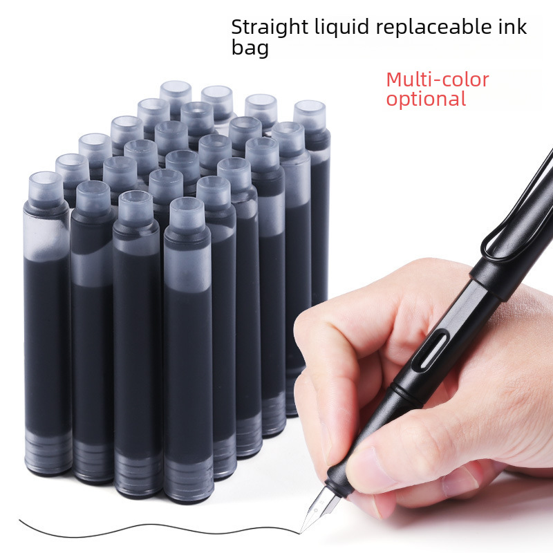 Pen ink bag suit 3.4mm replaceable primary school student straight-liquid erasable pure blue black ink blue red