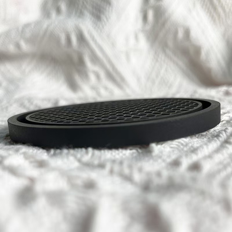 Car cup mat cross-border hot new solid color PVC cup mat car accessories new round anti-slip mat wholesale