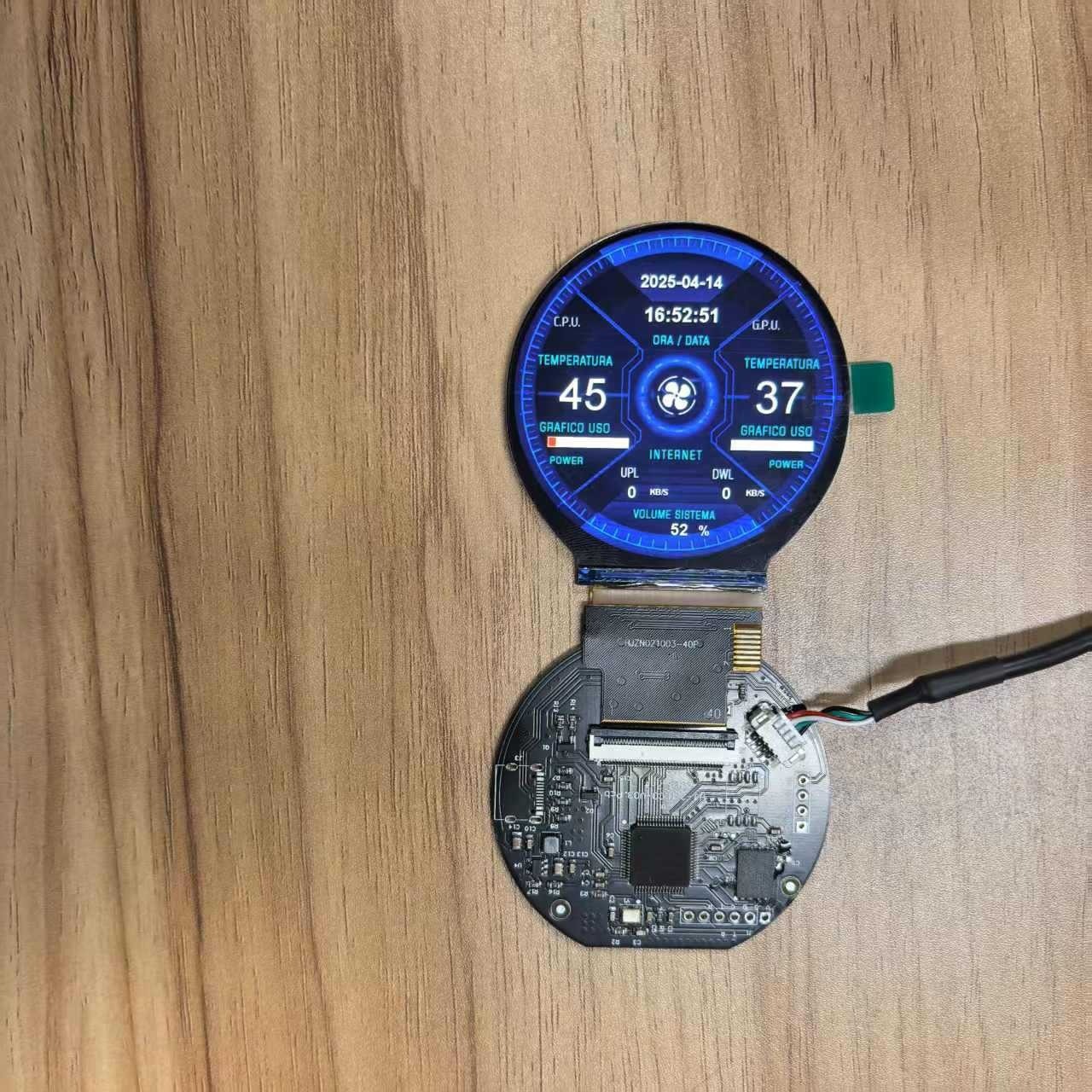 2.8inch Round Screen 480X480 Resolution Chassis Secondary Screen Overseas Popular USB Chassis Computer Monitoring Screen Dynamic Monitoring