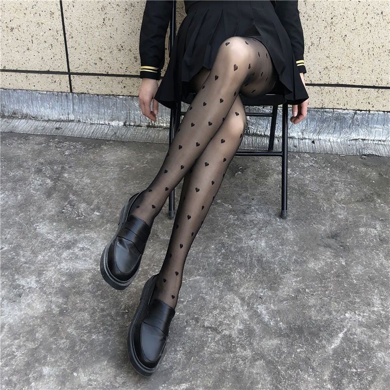 Japanese thin pantyhose black silk pattern lovely jacquard stockings polka dot pantyhose JK Lolita one-piece delivery