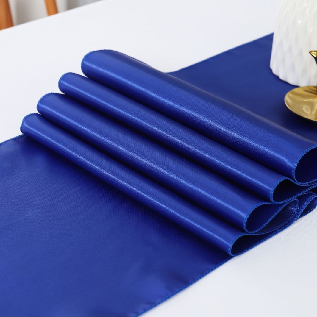 Wholesale satin satin table runner high density lock edge hotel wedding table decoration satin table cloth polyester solid color table runner