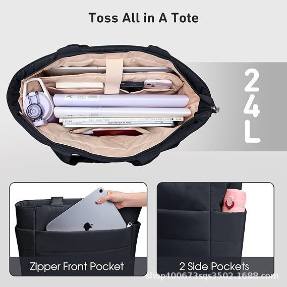 Factory Source Women's Handbag Lightweight Fluffy Cotton Clothes Large Capacity Fashionable Shoulder Casual Tote Bag Tote Bag