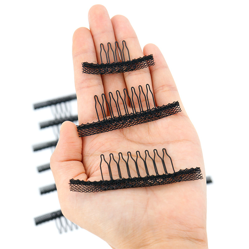 Wig spring comb net cap clip fixing net bottom hairpin steel fork hair comb accessories U-shaped clip Wig Comb