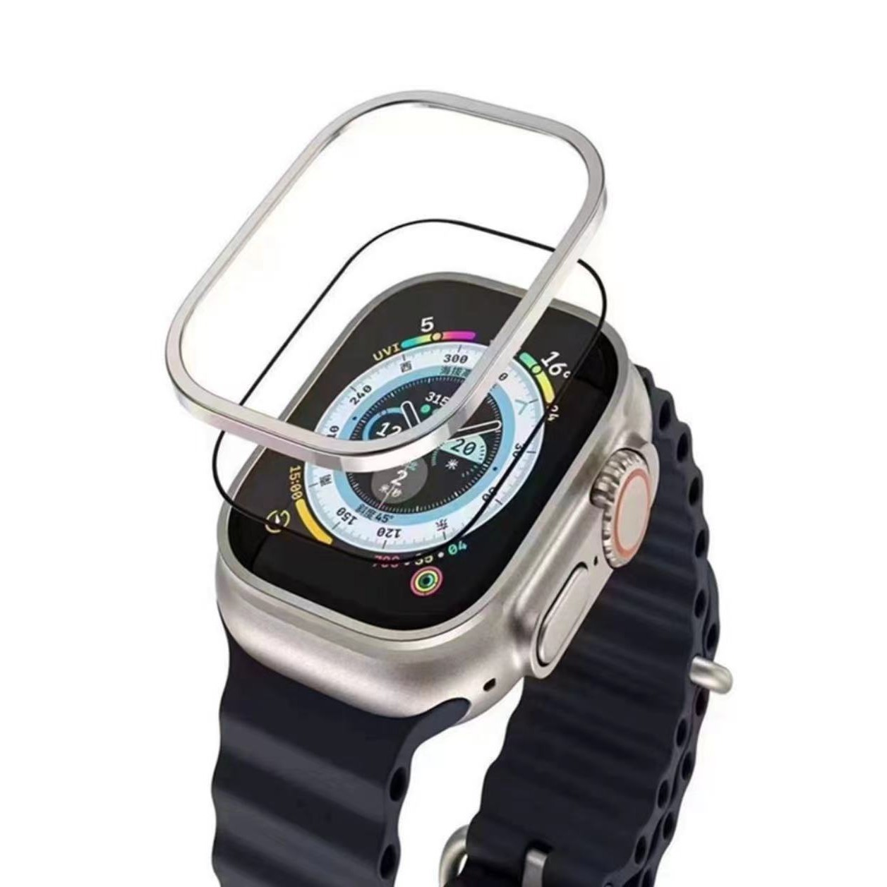 Suitable for Apple Watch Ultra Watch Film with Titanium Alloy Frame Integrated Protection High-Definition Privacy Film 49mm