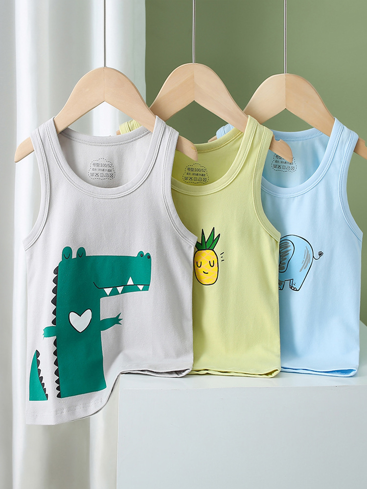 Girls' Vest Pure Cotton Camisole Women's Bottoming Inner Wear Sleeveless Top Baby's Outer Wear Children's Vest Boys' Top