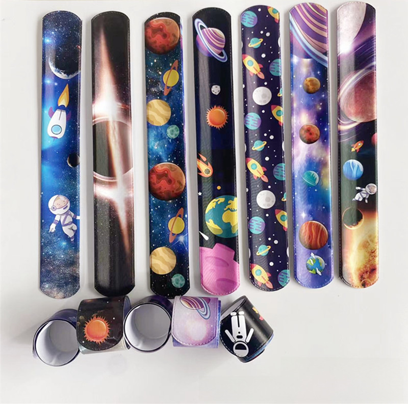 Printed Space Series Snap Bracelets Children's Interstellar Party Classroom Gifts Snap Bracelets Starry Sky Trendy