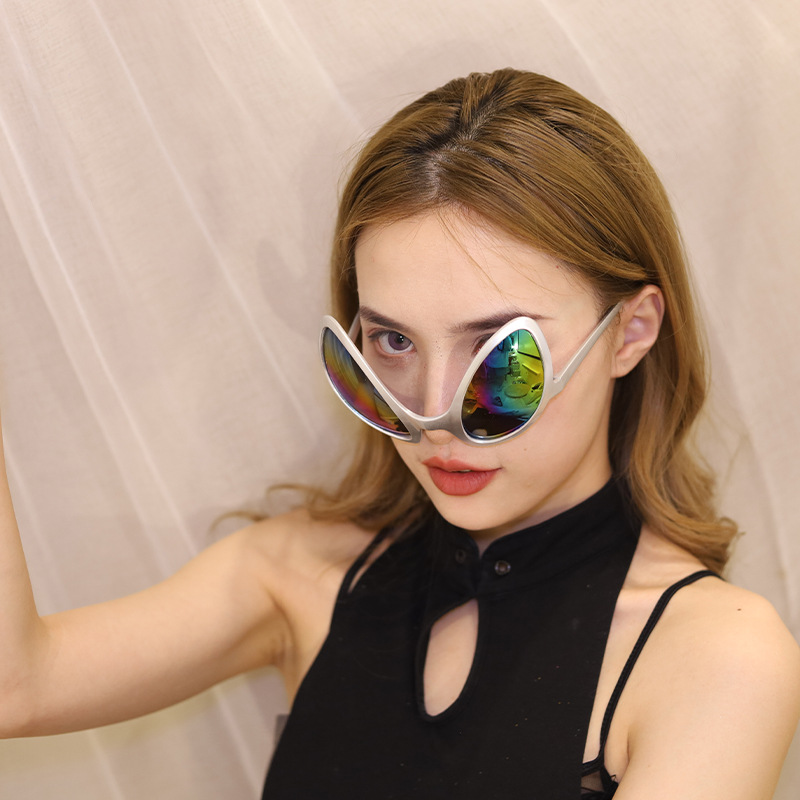 Sand sculpture spoof funny alien glasses hairband multi-color frame ball party exaggerated funny sunglasses sun