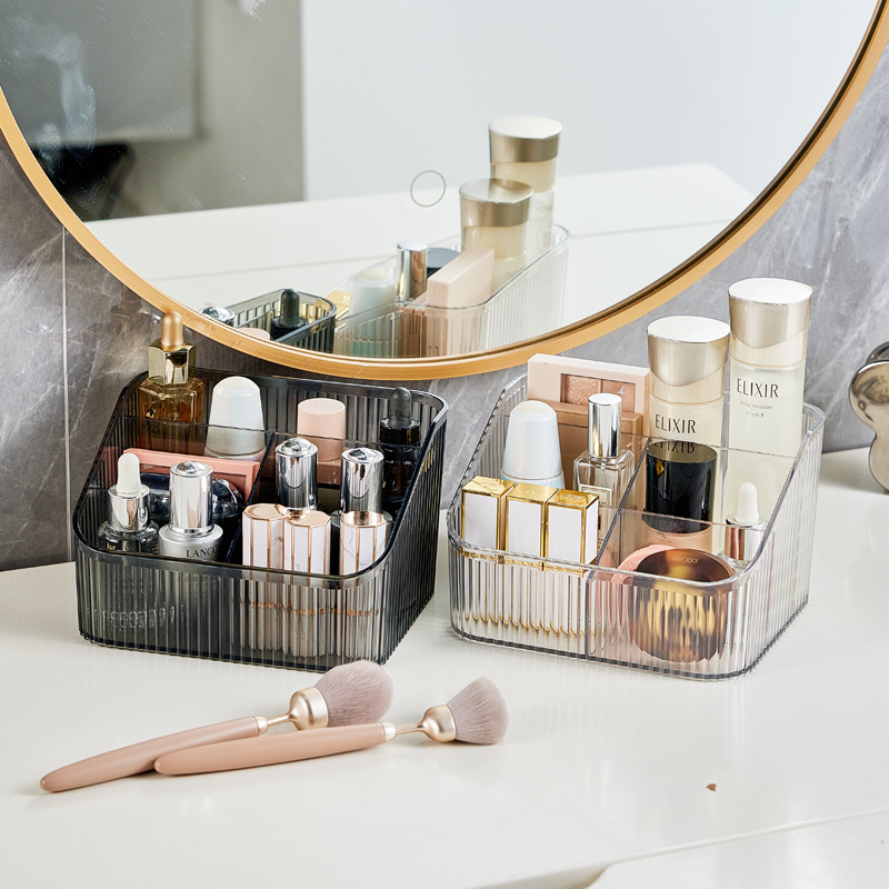 Light Luxury Cosmetics Storage Box Desktop Lipstick Perfume Skin Care Product Storage Rack Eye Shadow Box Lipstick Dressing Table Storage