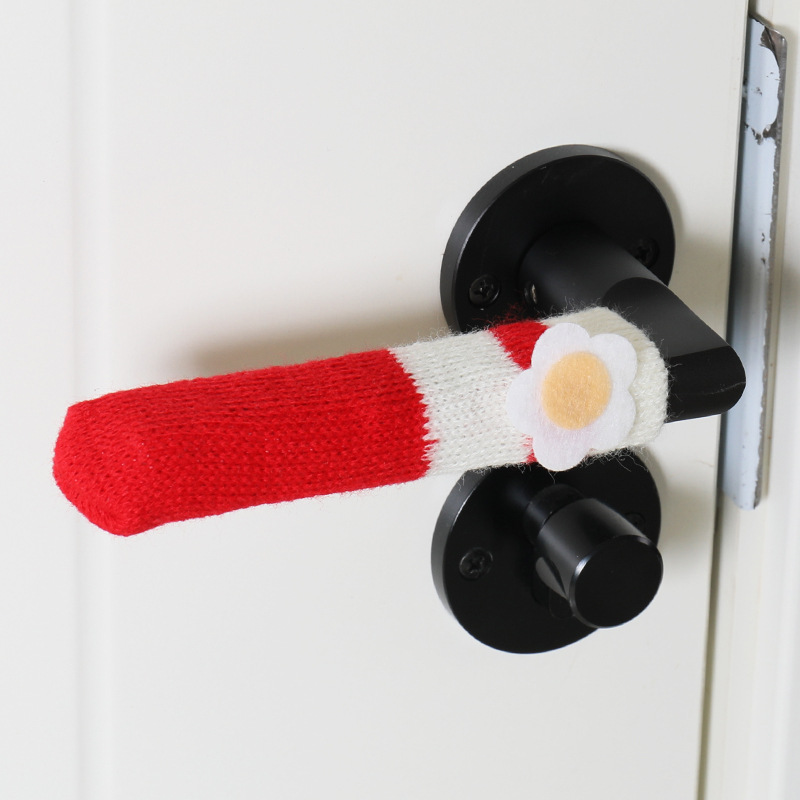 Защитный чехол для ручки двери, вязаный шершащий, бесшумный антиколлизийный чехол для ручки двери, перчатки для защиты от кражи