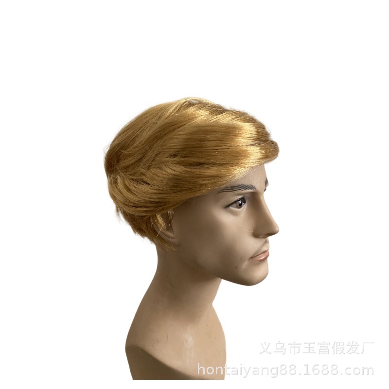 Поставки европейских и американских париков для мужчин блондинистые короткие волосы короткие прямые волосы оптовая продажа париков