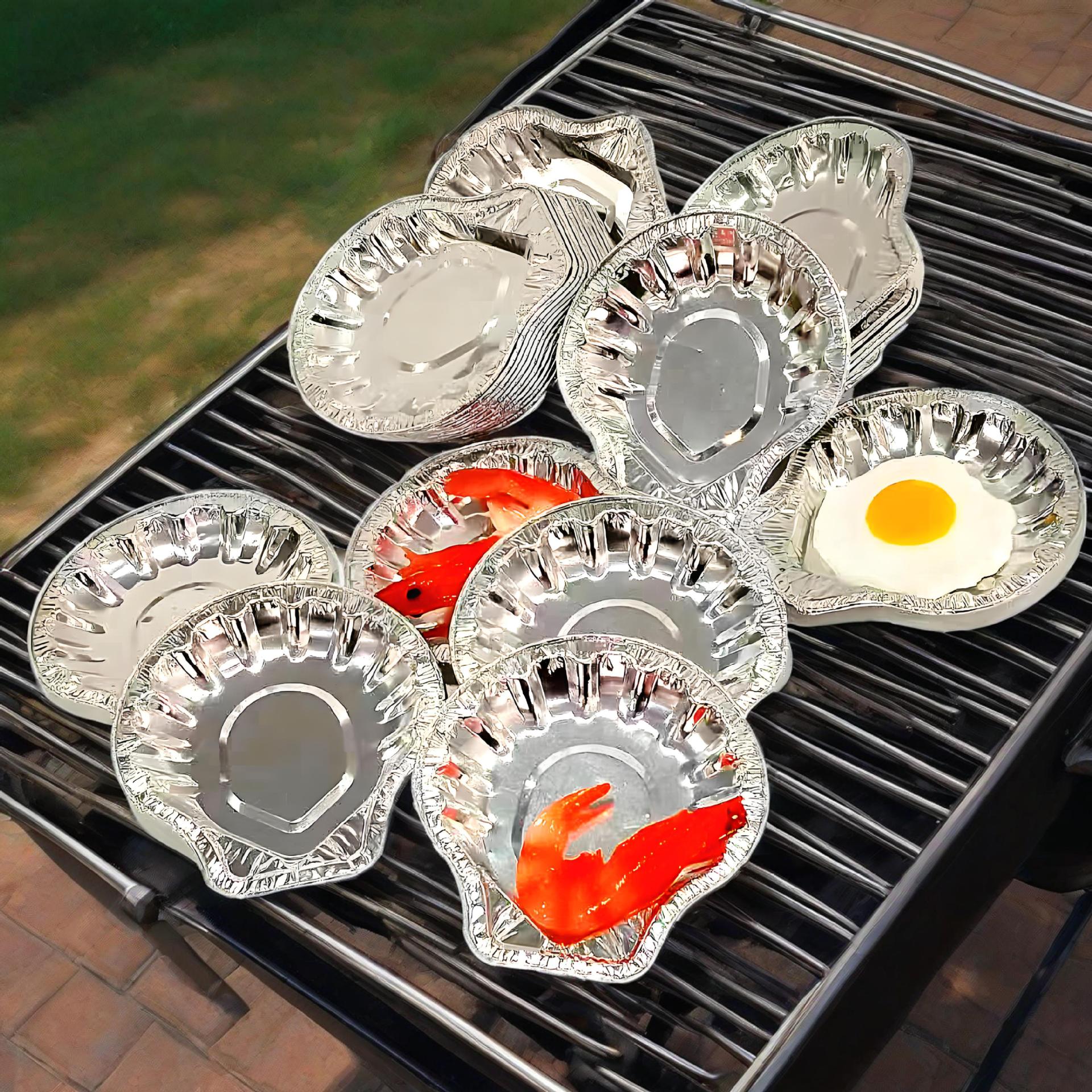 Manufacturer Wholesale Disposable Aluminum Foil Tray, High Temperature Resistant Vermicelli Oyster Scallop Shell, High Temperature Resistant Environmentally Friendly Tin Foil Tray