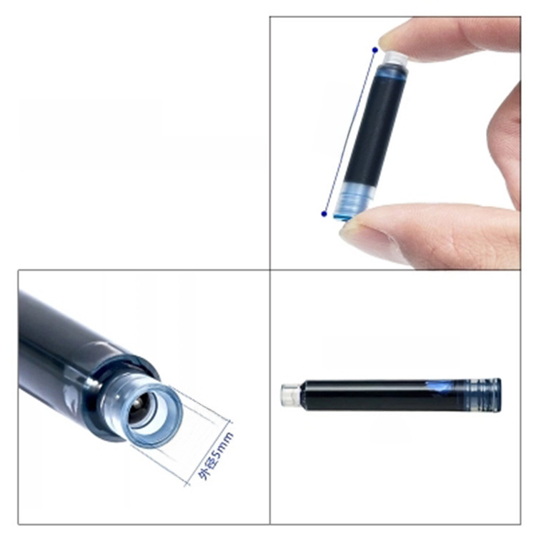 Pen ink bag suit 3.4mm replaceable primary school student straight-liquid erasable pure blue black ink blue red