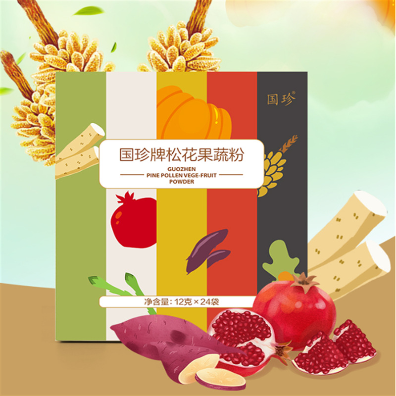 Порошок из цветов сосны и овощей Guozhen, 12 г * 24 пакета, новая упаковка, обновленная версия, товары Guozhen