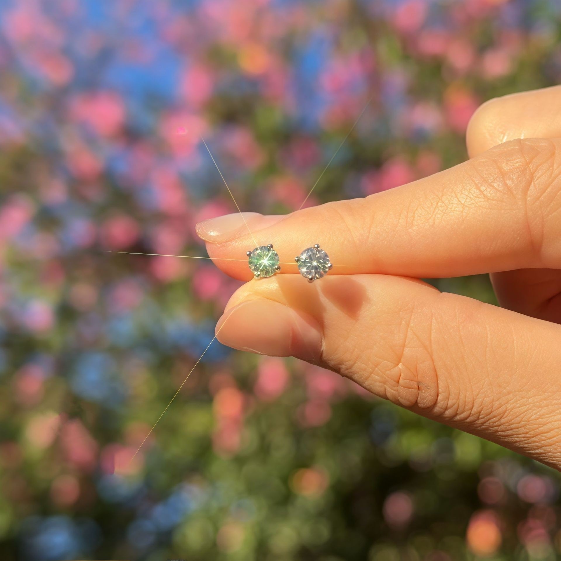 Cross-Border Classic Six-Claw Four-Claw D Color Moissanite Earrings for Women 925 Sterling Silver Earrings for Daily Use, Simple and Fashionable Ol