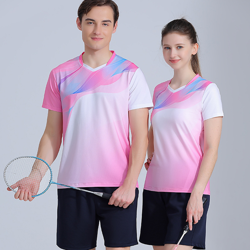 New Full Body Printing Badminton Suit Top in stock Printing Quick-drying Tennis Table Tennis Suit Competition Training T-shirt Batch