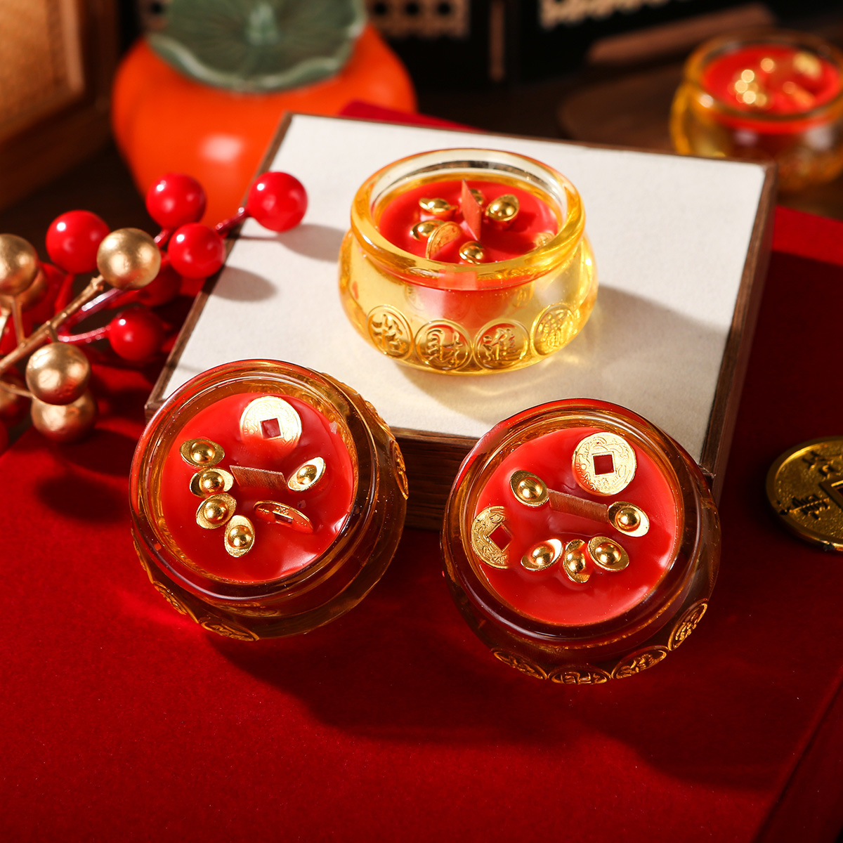 Good Luck in Starting Work, Cornucopia, Ingot, Scented Candle, Chinese Style Fragrance, Long-Lasting Home Bedroom, High-End Gift, Souvenir