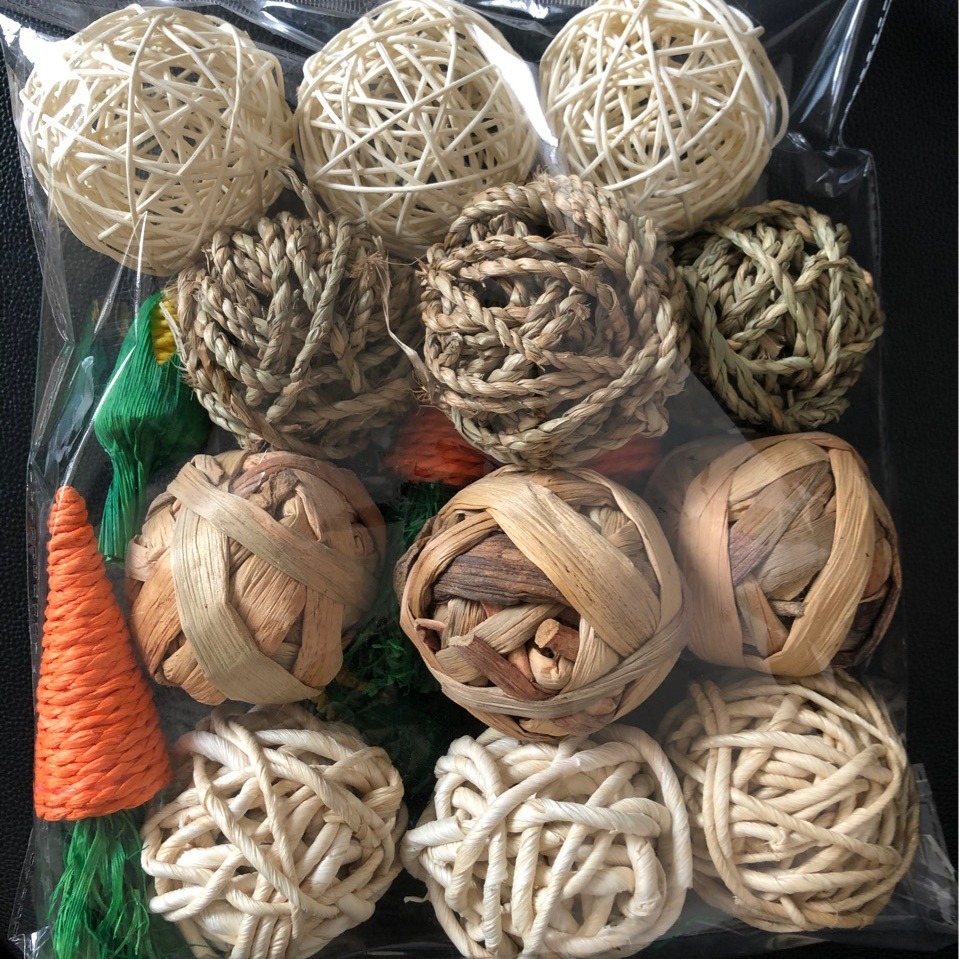 Игрушки для птиц: мяч из травы для хомяков, шиншилл и кроликов с жевательными молярами